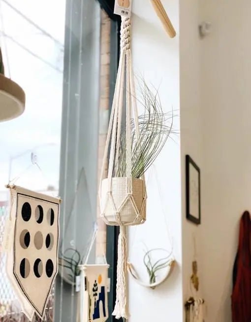 Barrel Braid Macramé Plant Hanger - My SensibiliTeas - boho plant hanger from Terra & Twine