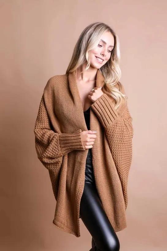 Bat Sleeve Knit Cardigan - My SensibiliTeas - women's sweater from Leto Accessories