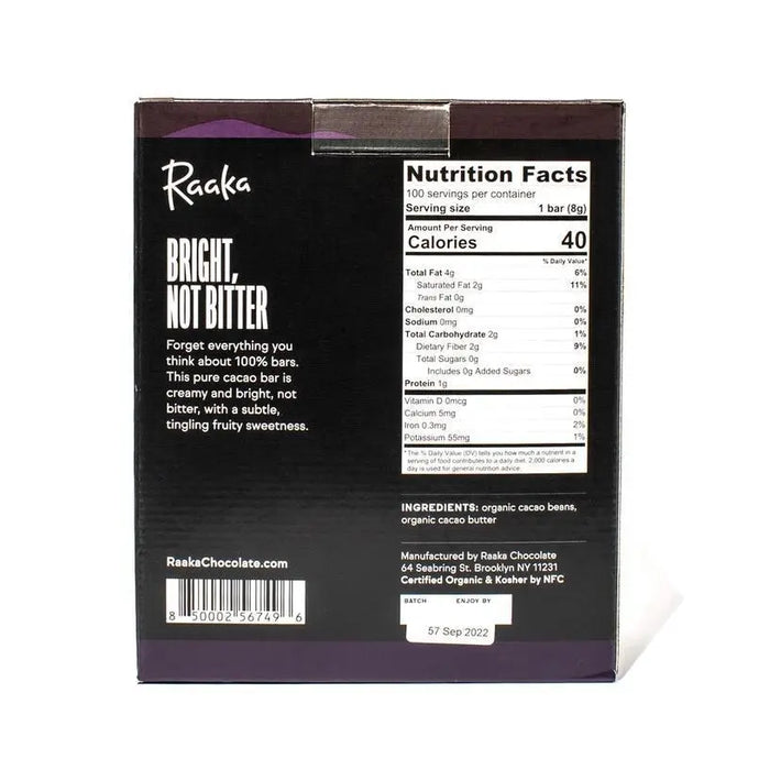 100% Cacao Mini Chocolate Bars by  Raaka Chocolate
