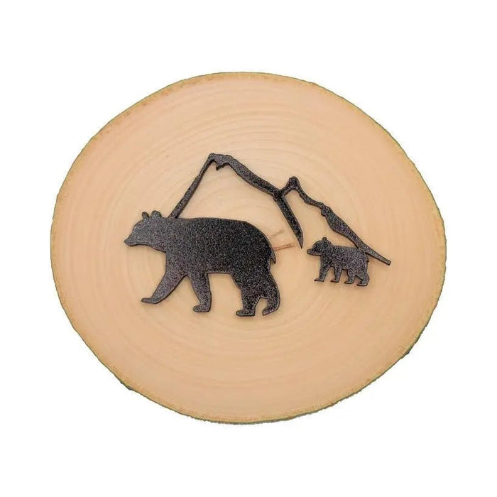 Bear and Cub with Mountains Ornament - My SensibiliTeas - wood slice ornament from Spears Creations