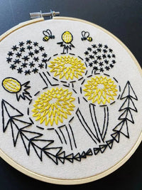 Bee Kind, Dandelion Embroidery Kit - My SensibiliTeas - embroidery kit from Hook, Line & Tinker