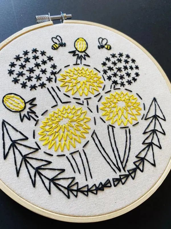 Bee Kind, Dandelion Embroidery Kit - My SensibiliTeas - embroidery kit from Hook, Line & Tinker