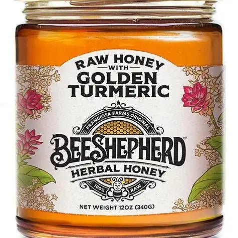 Bee Shepherd Golden Turmeric in Raw Honey 12 oz+ - My SensibiliTeas - wellness honey from Frangiosa Farms