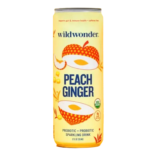 Peach Ginger Sparkling Prebiotic + Probiotic Drink