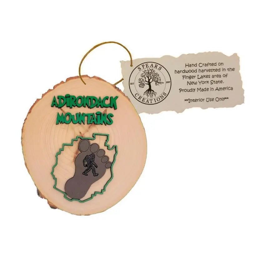 Bigfoot Adk Mtns Ornament - My SensibiliTeas - wood slice ornament from Spears Creations