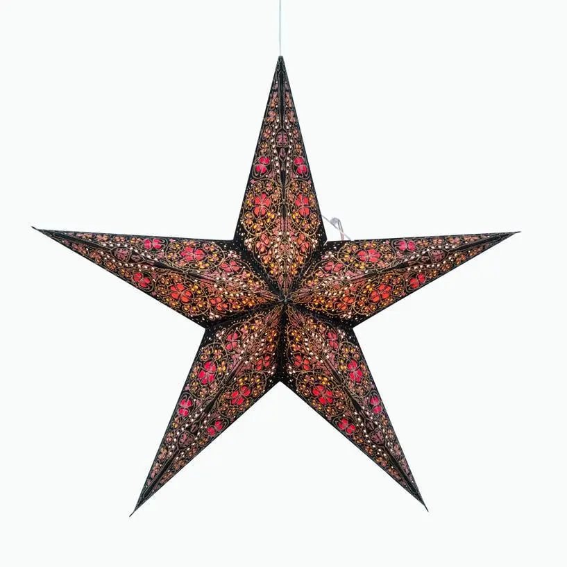 Black and Pink Cathedral Star Lantern - My SensibiliTeas - paper star lantern from Artschatz