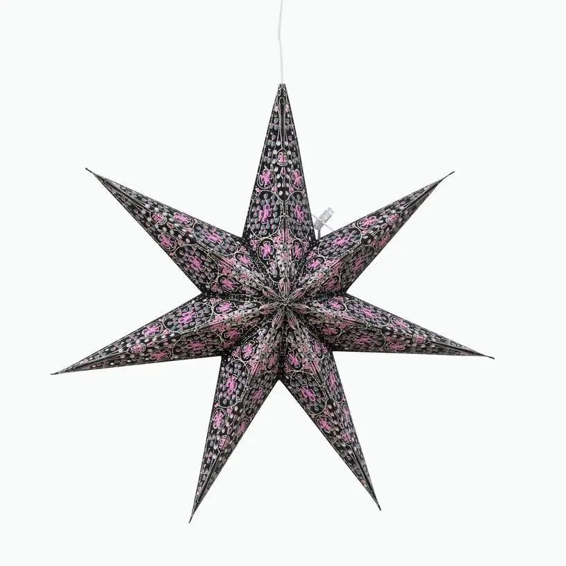 Black and Pink Cathedral Star Lantern - My SensibiliTeas - paper star lantern from Artschatz
