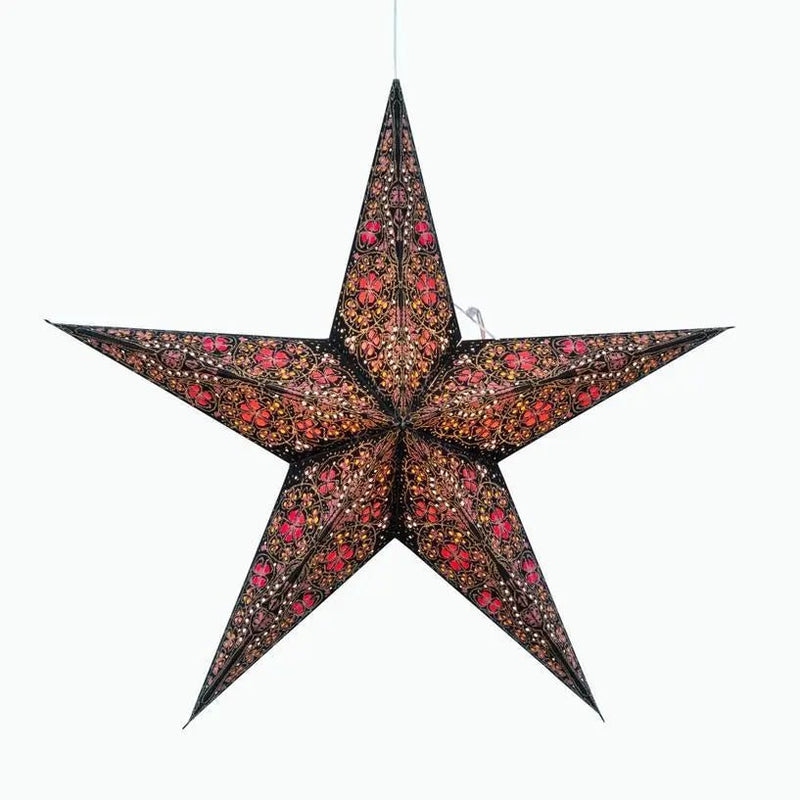 Black and Pink Cathedral Star Lantern - My SensibiliTeas - paper star lantern from Artschatz