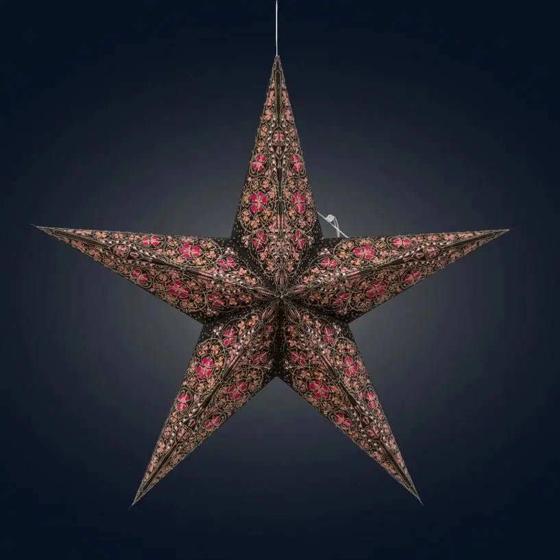 Black and Pink Cathedral Star Lantern - My SensibiliTeas - paper star lantern from Artschatz