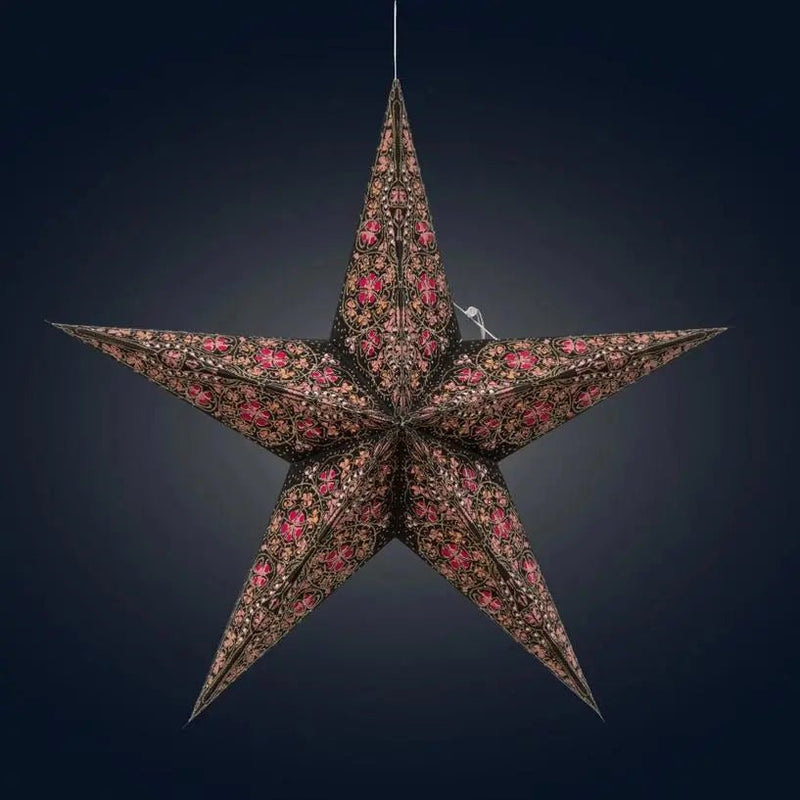 Black and Pink Cathedral Star Lantern - My SensibiliTeas - paper star lantern from Artschatz