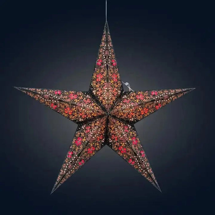 Black and Pink Cathedral Star Lantern - My SensibiliTeas - paper star lantern from Artschatz