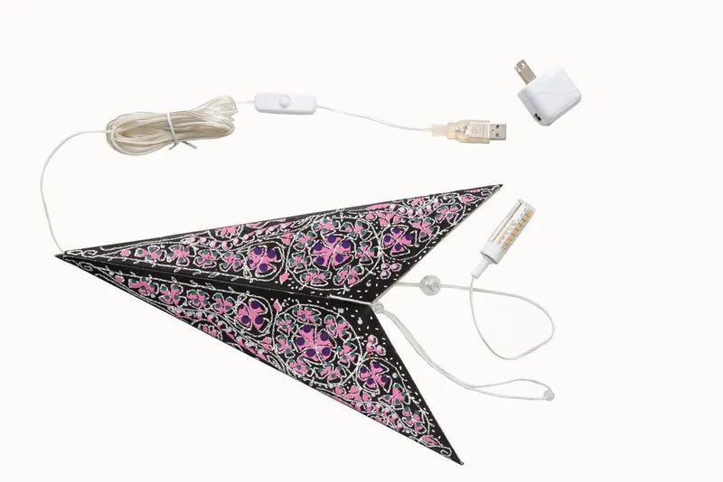 Black and Pink Cathedral Star Lantern - My SensibiliTeas - paper star lantern from Artschatz