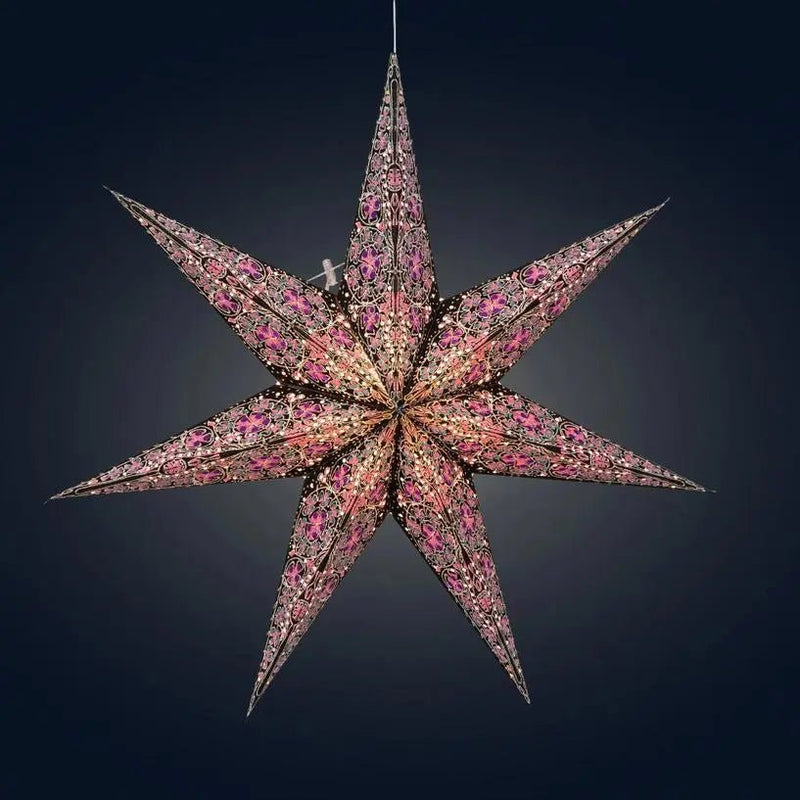 Black and Pink Cathedral Star Lantern - My SensibiliTeas - paper star lantern from Artschatz