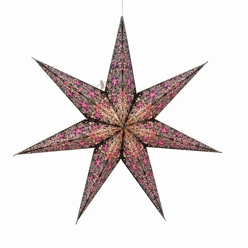 Black and Pink Cathedral Star Lantern - My SensibiliTeas - paper star lantern from Artschatz