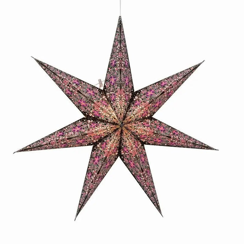 Black and Pink Cathedral Star Lantern - My SensibiliTeas - paper star lantern from Artschatz