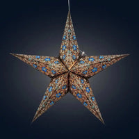 Black and Turquoise Cathedral Star Lantern - My SensibiliTeas - paper star lantern from Artschatz