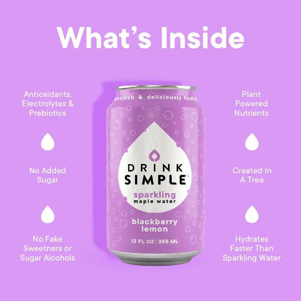 Blackberry Lemon Sparkling Maple Water - My SensibiliTeas - soda alternative from Drink Simple