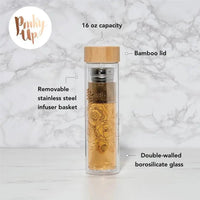 Blair Bouquet Glass Travel Infuser Mug - My SensibiliTeas - gold and glass travel mug from Pinky Up