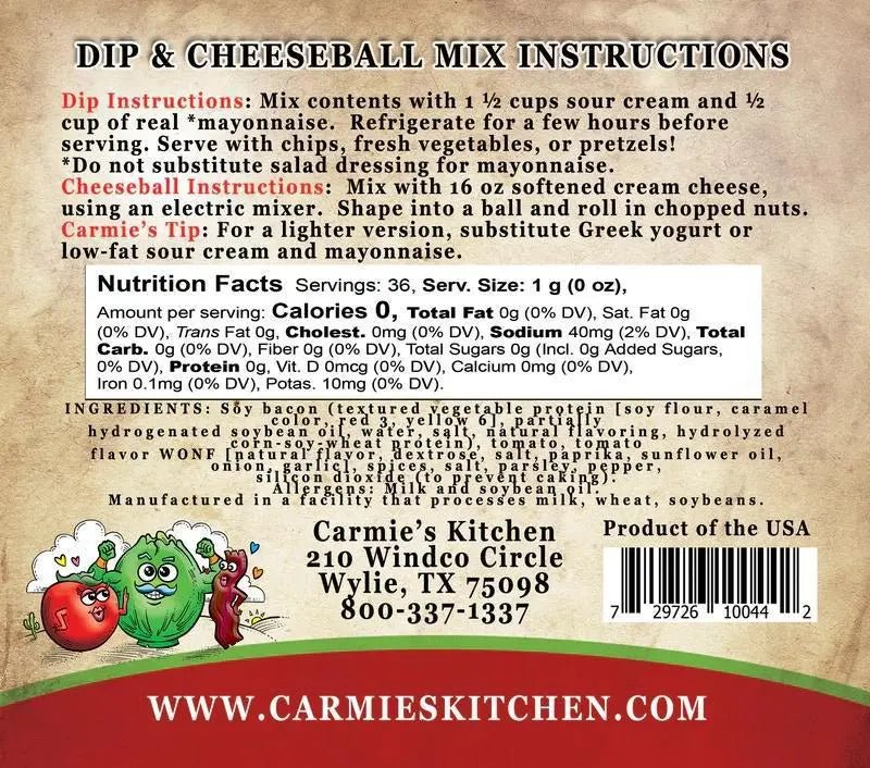 BLT Dip and Cheeseball Mix - My SensibiliTeas - dip mix from Carmie's Kitchen