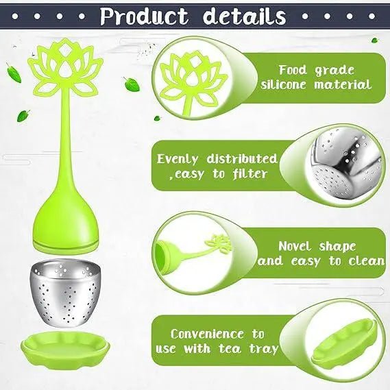 Blue Lotus Silicone and Stainless Steel Infuser - My SensibiliTeas - silicone infuser from SensibiliTeas