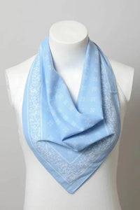 Boho Chic Vintage Bandana Scarf - Muted Blue & Gray - My SensibiliTeas - bandana from Leto Accessories