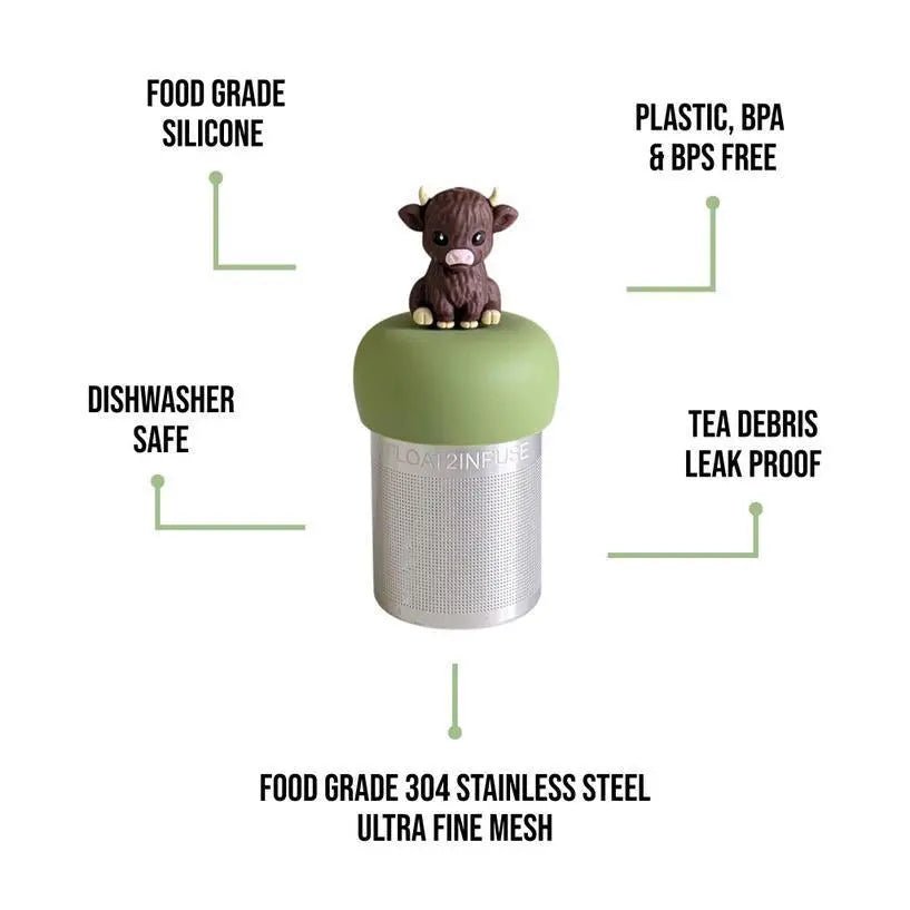 Brown Baby Cow Floating Tea Steeper - My SensibiliTeas - tea infuser from Float2Infuse