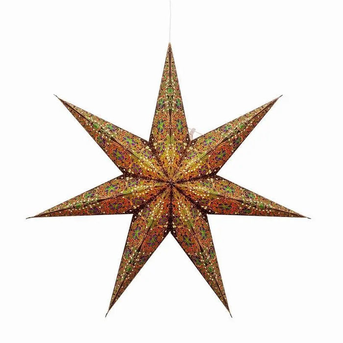 Brown Green Cathedral Star Lantern - My SensibiliTeas - paper star lantern from Artschatz