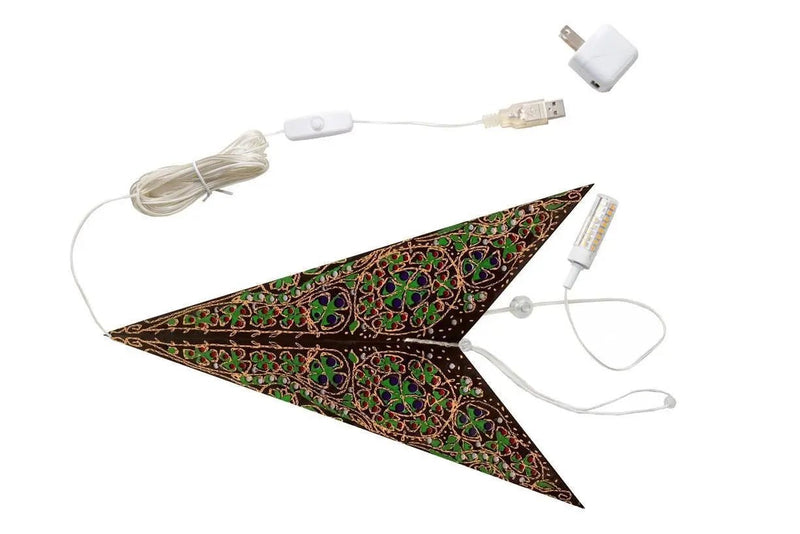 Brown Green Cathedral Star Lantern - My SensibiliTeas - paper star lantern from Artschatz