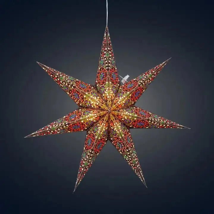 Brown Green Cathedral Star Lantern - My SensibiliTeas - paper star lantern from Artschatz