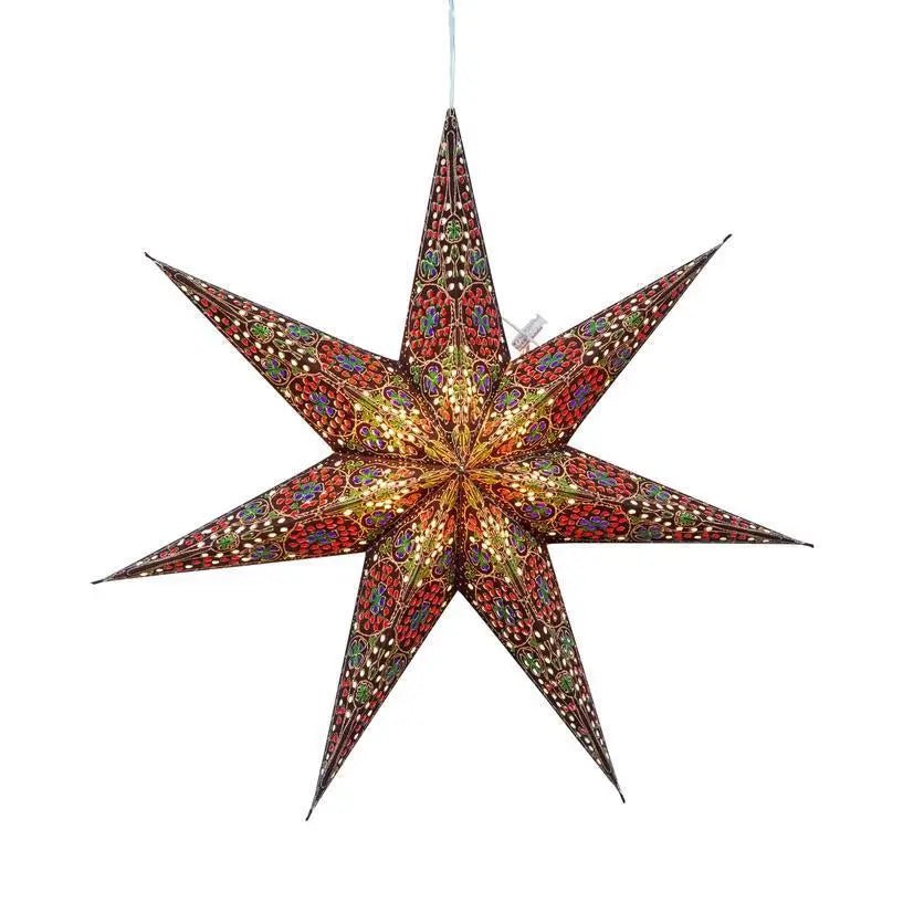 Brown Green Cathedral Star Lantern - My SensibiliTeas - paper star lantern from Artschatz