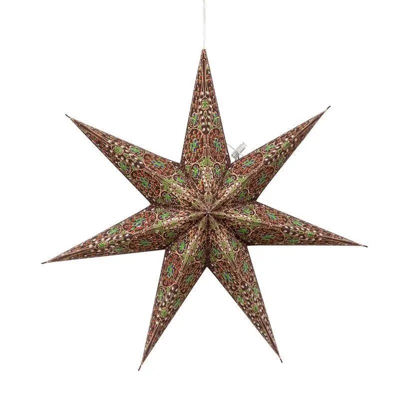 Brown Green Cathedral Star Lantern - My SensibiliTeas - paper star lantern from Artschatz