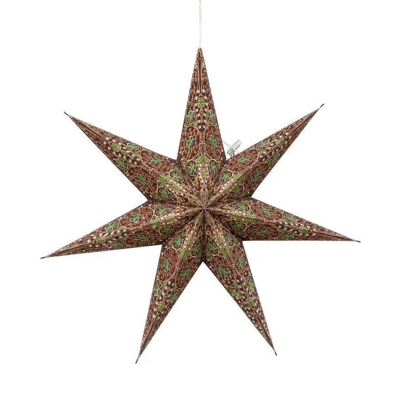 Brown Green Cathedral Star Lantern - My SensibiliTeas - paper star lantern from Artschatz