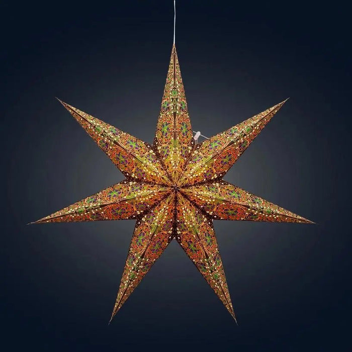 Brown Green Cathedral Star Lantern - My SensibiliTeas - paper star lantern from Artschatz