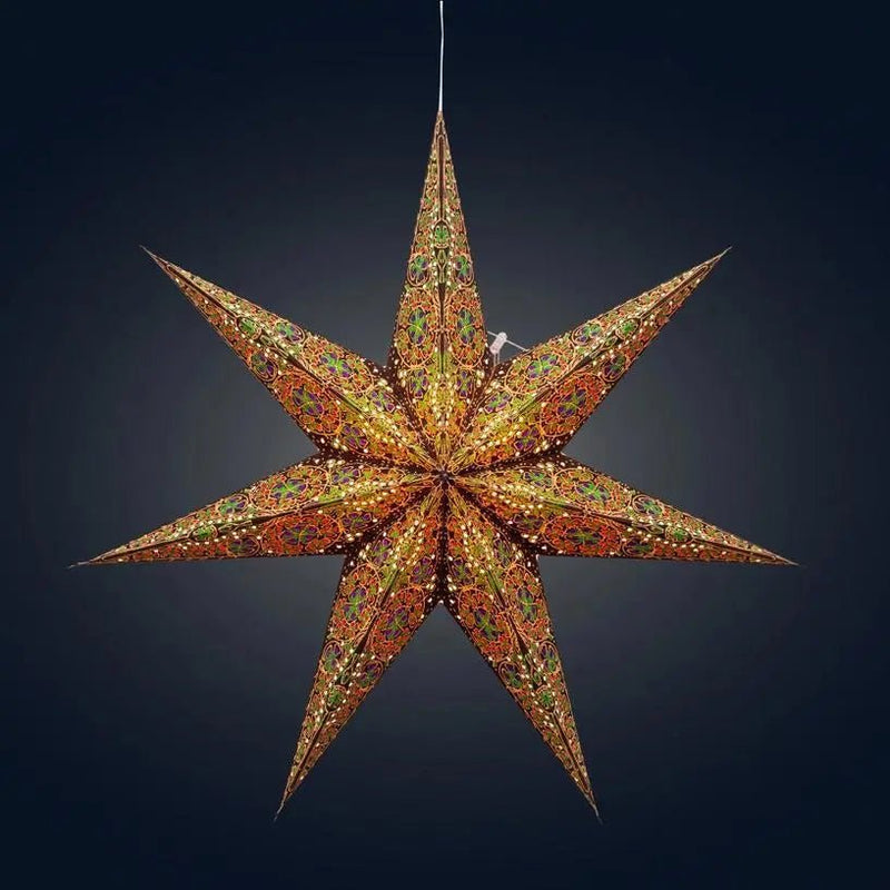 Brown Green Cathedral Star Lantern - My SensibiliTeas - paper star lantern from Artschatz