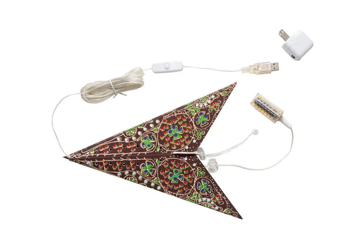 Brown Green Cathedral Star Lantern - My SensibiliTeas - paper star lantern from Artschatz