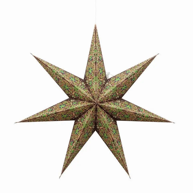 Brown Green Cathedral Star Lantern - My SensibiliTeas - paper star lantern from Artschatz
