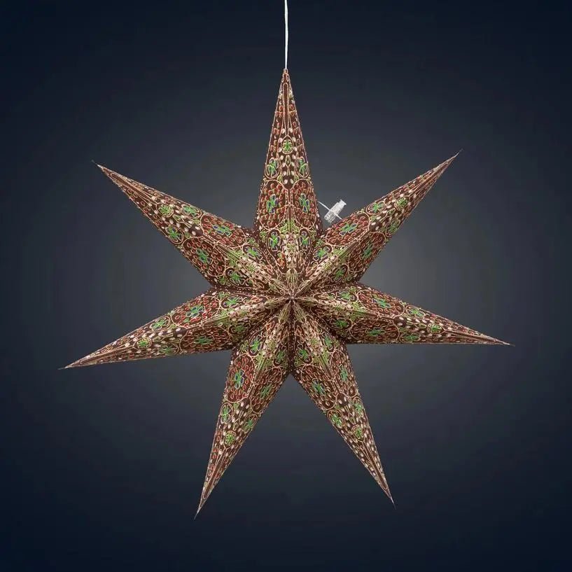 Brown Green Cathedral Star Lantern - My SensibiliTeas - paper star lantern from Artschatz