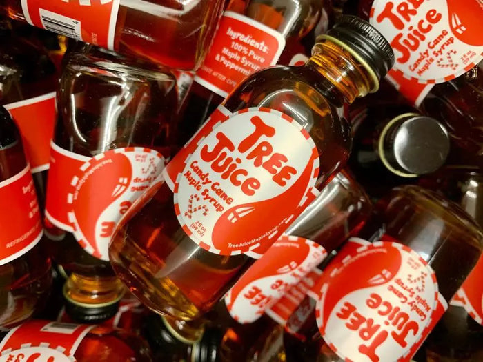 2 oz Candy Cane Infused Tree Juice Maple Syrup