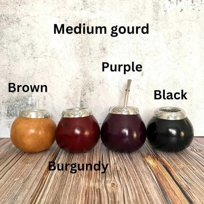 Calabaza Mate Gourd & Bombilla Set Medium - My SensibiliTeas - mate gourd and bombilla set from Matear