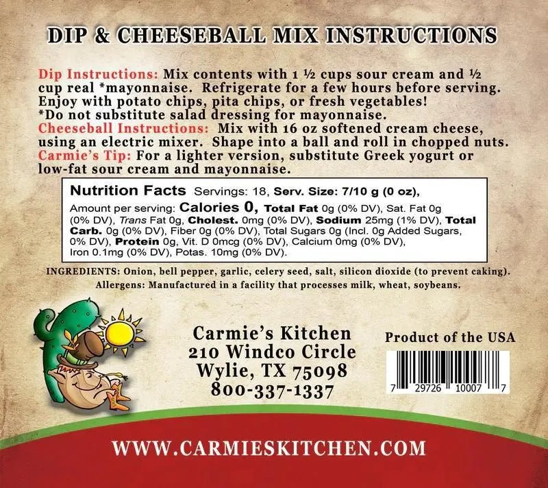 Caramelized Onion Dip Mix - My SensibiliTeas - dip mix from Carmie's Kitchen