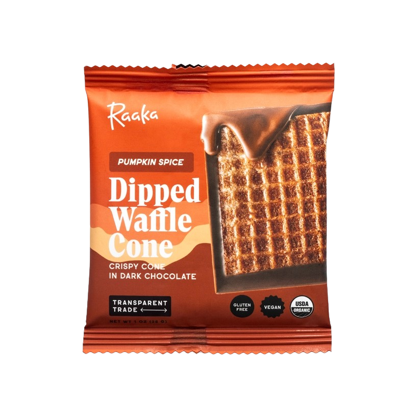 Raaka Pumpkin Spice Chocolate Dipped Waffle Cone