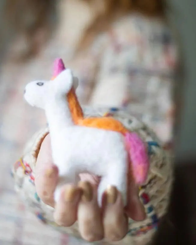 Felted Unicorn Ornament