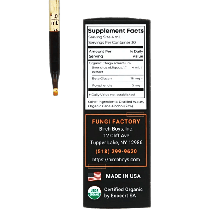 Chaga Tincture - My SensibiliTeas - Mushroom Tincture from Birch Boy's