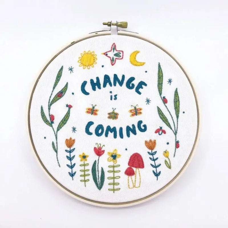 Change is Coming Embroidery Kit - My SensibiliTeas - embroidery kit from budgiegoods
