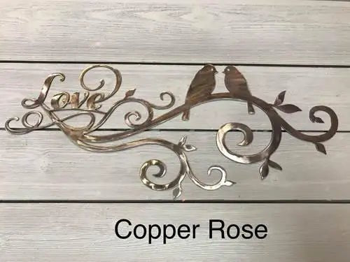 Copper Love Birds - My SensibiliTeas - Metal Wall Art from Third Shift Fabrication LLC
