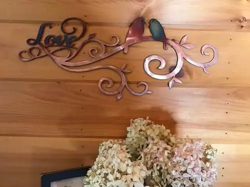 Copper Love Birds - My SensibiliTeas - Metal Wall Art from Third Shift Fabrication LLC