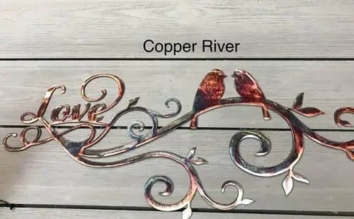 Copper Love Birds - My SensibiliTeas - Metal Wall Art from Third Shift Fabrication LLC