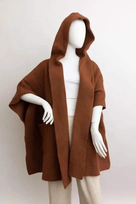Cozy Plush Solid Color Hooded Ruana - My SensibiliTeas - outerwear from Leto Accessories