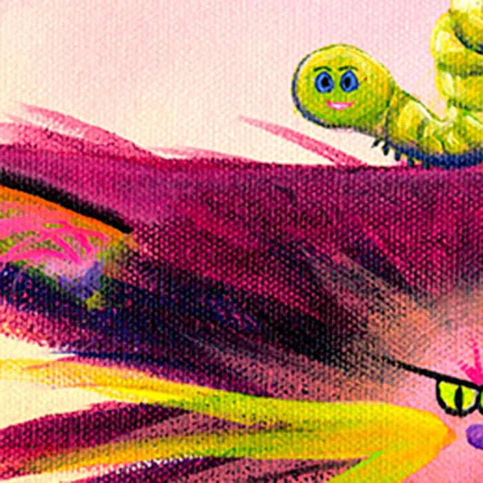 Cranky Cat Inchworm Matted Print - My SensibiliTeas - Cat Art Print from Cranky Cat Collection