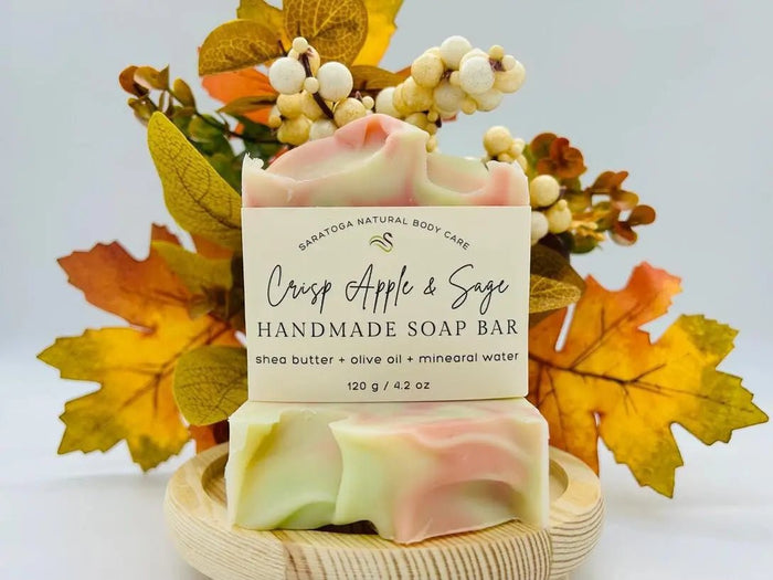 Crisp Apple Sage Handmade Soap Bar - My SensibiliTeas - handmade Fall soap from Saratoga Natural Body Care LLC